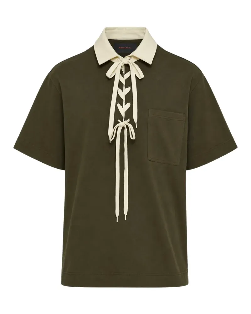 Simone Rocha Rugby-Poloshirt mit Schnürung - Grün Grün