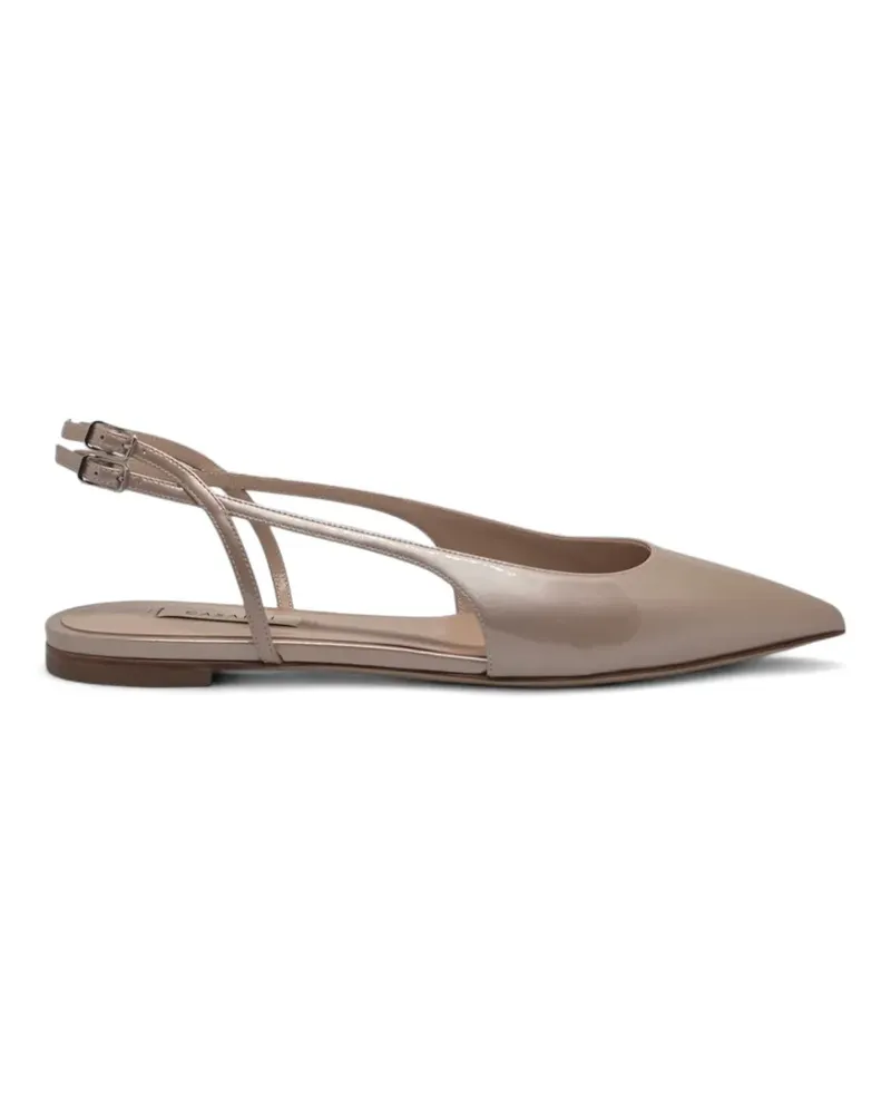 Casadei pointed-toe slingback ballet flats - Nude Nude