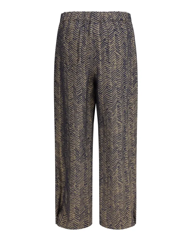 Giorgio Armani chevron-pattern jacquard trousers - Braun Braun