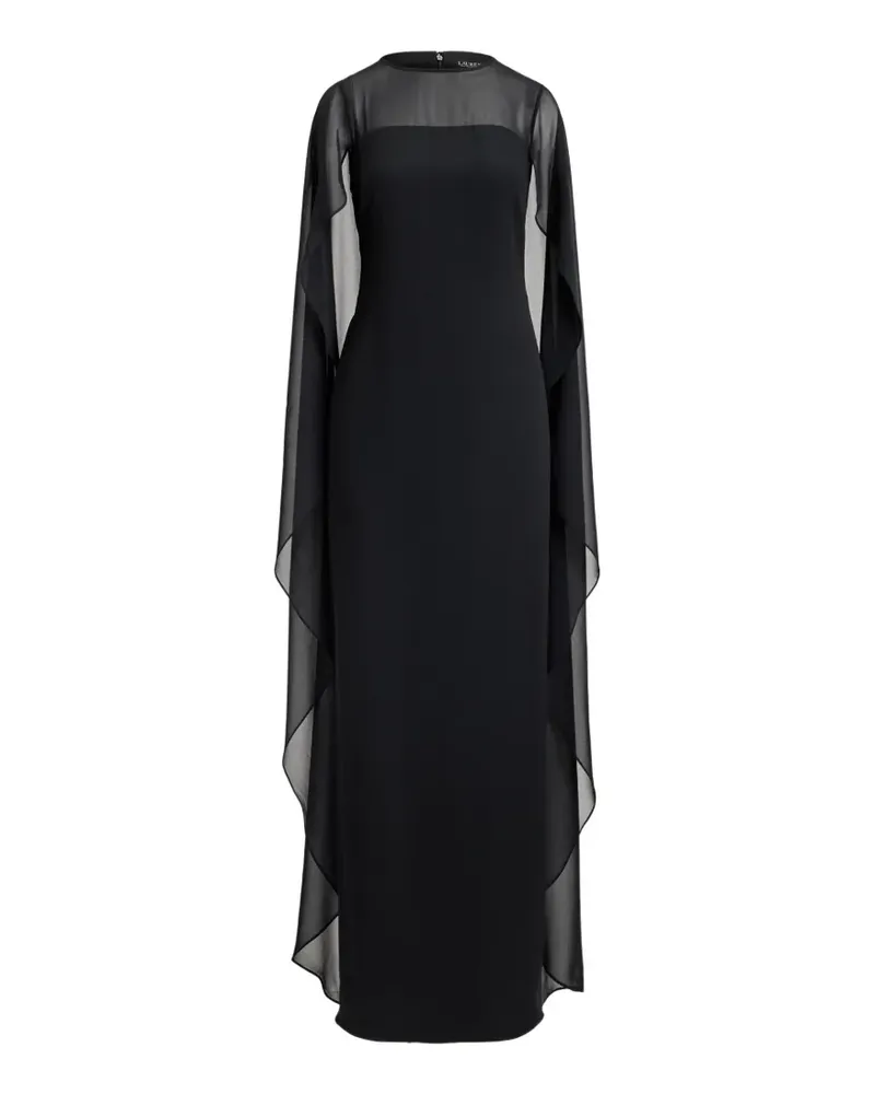 Ralph Lauren Maxikleid mit Cape-Overlay - Schwarz Schwarz
