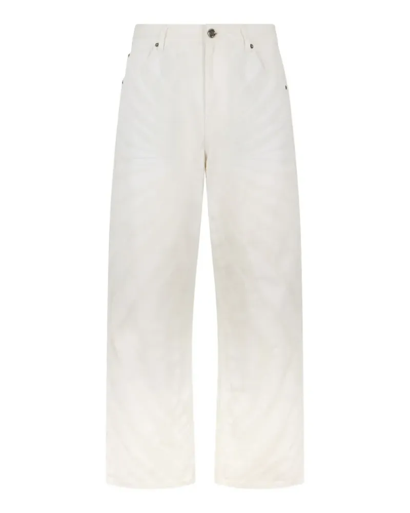 Roberto Cavalli Gerade Jeans mit Ray-Print - Weiß Weiß