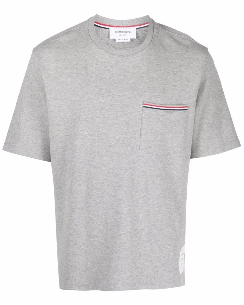 Thom Browne T-Shirt mit aufgesetzter Tasche Grau