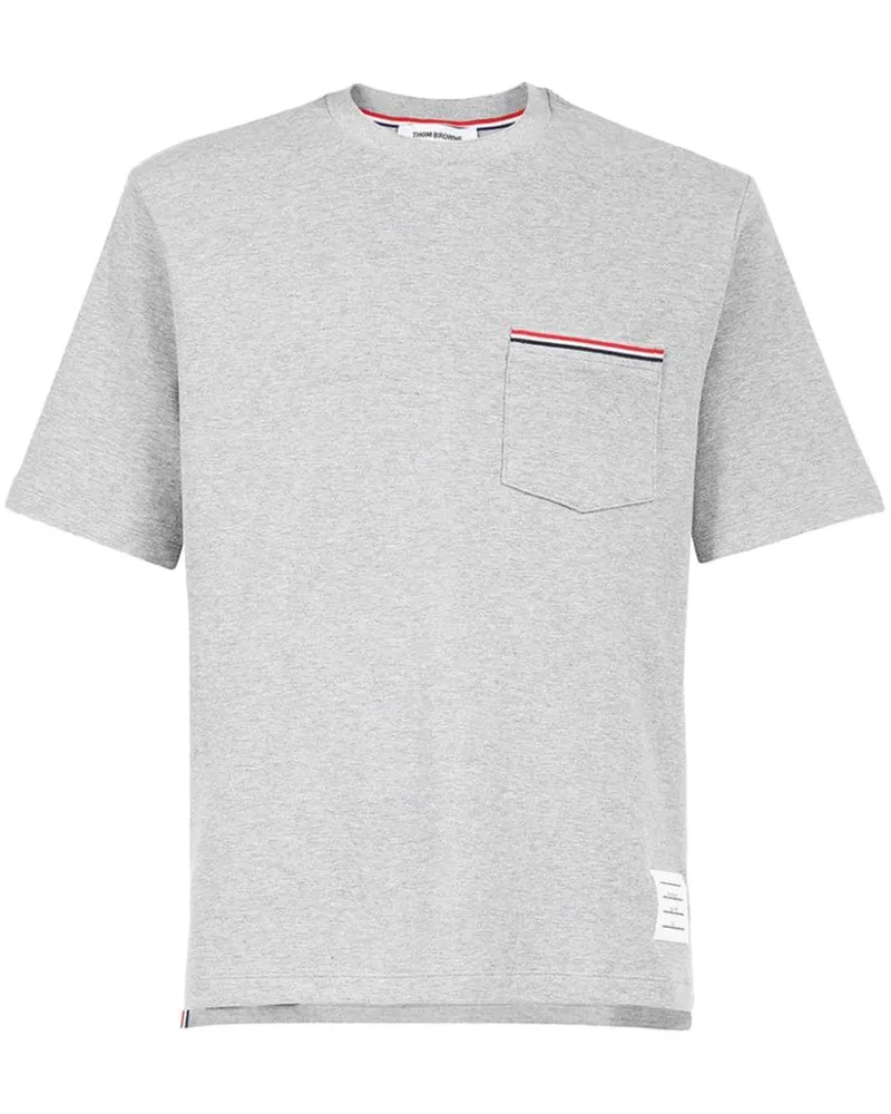 Thom Browne T-Shirt mit aufgesetzter Tasche - Grau Grau