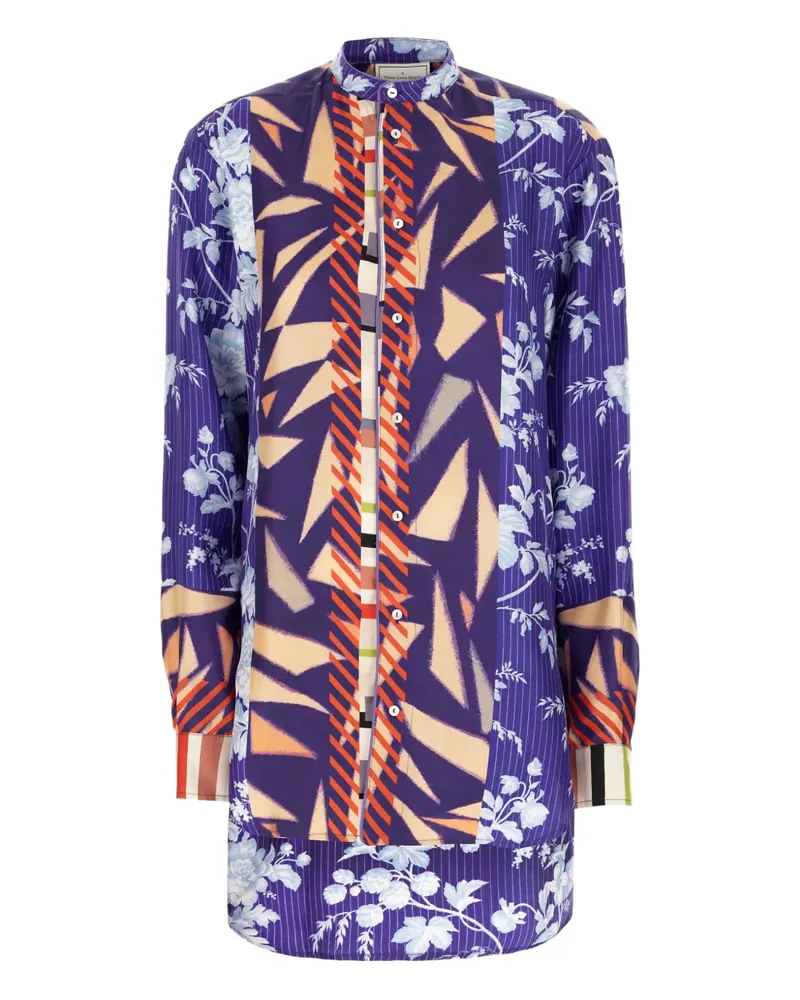 Pierre-Louis Mascia Hemd mit geometrischem Print - Violett Violett