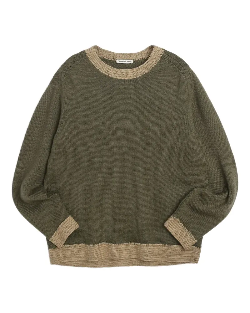 YMC Fife crochet-trim sweater - Grün Grün