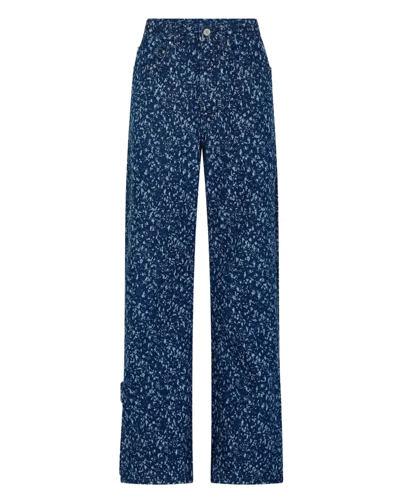 Paco Rabanne Baggy-Jeans mit Farbklecks-Print - Blau Blau