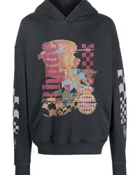 RHUDE Hoodie mit grafischem Print Schwarz