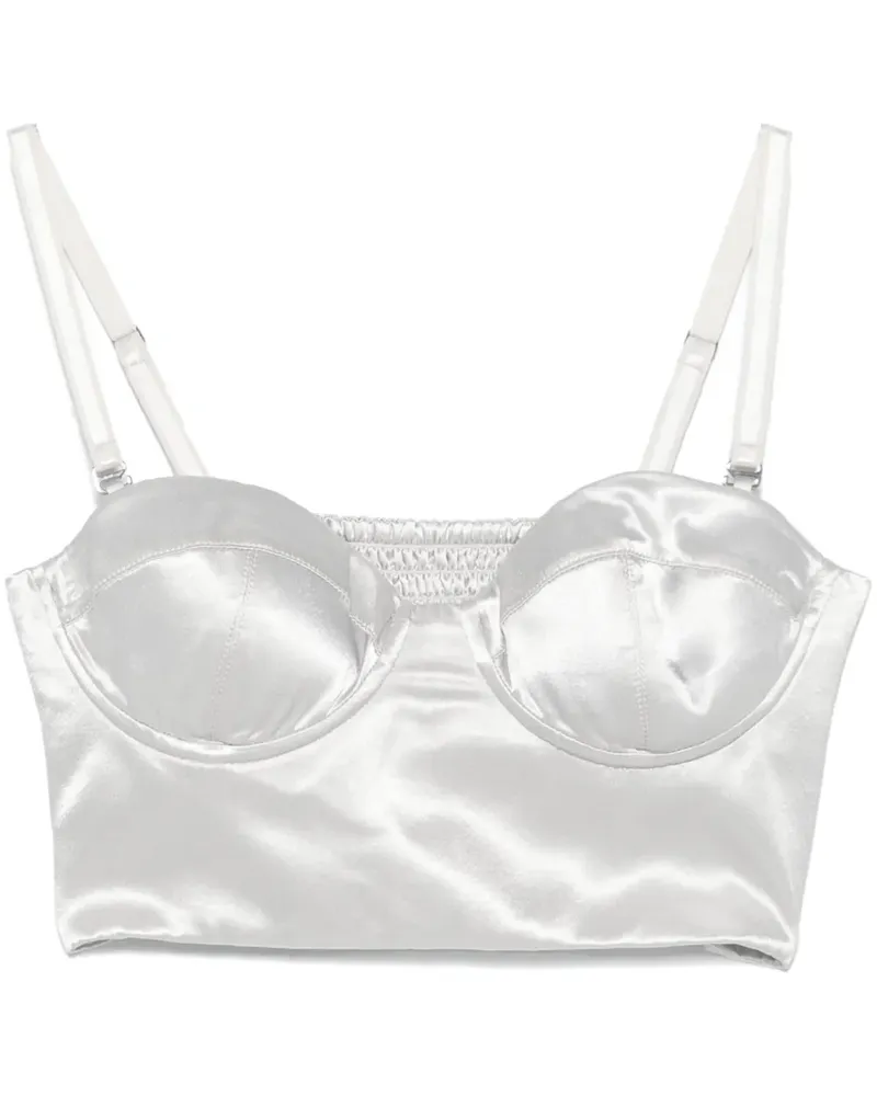 Patrizia Pepe Bustier aus Satin - Silber Silber