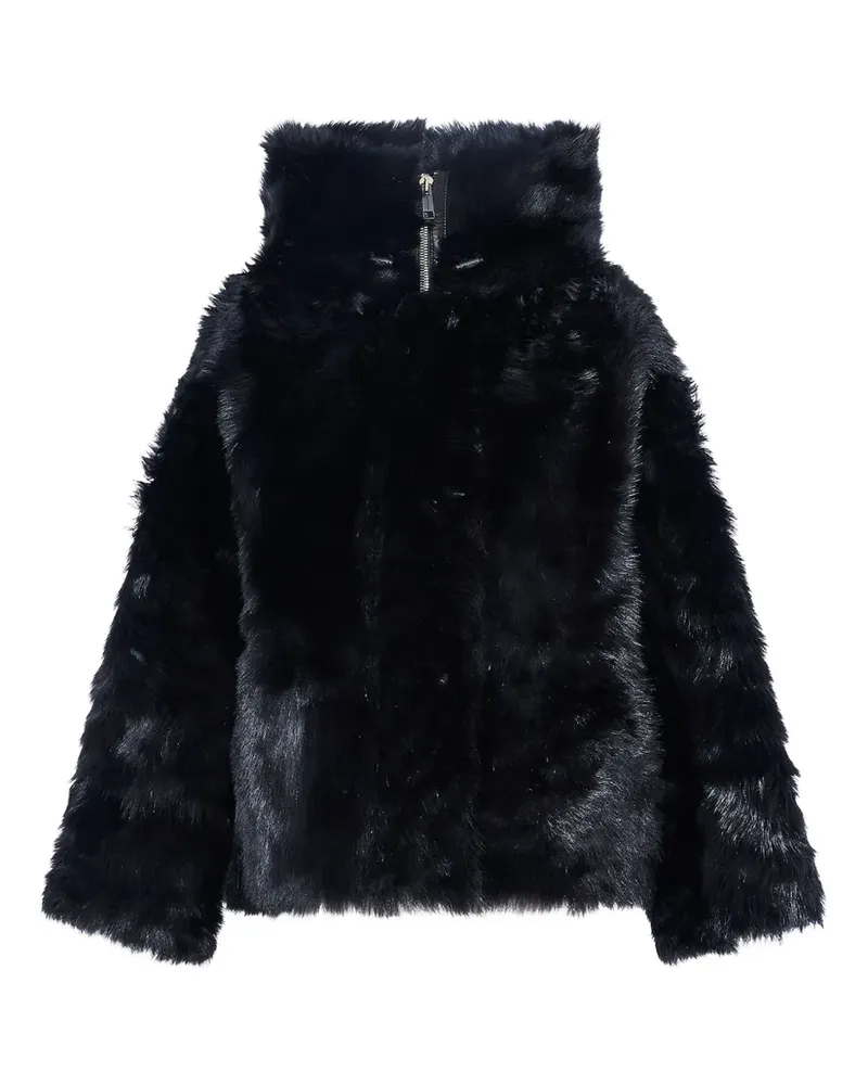 Yves Salomon Kapuzenjacke aus Lammshearling - Schwarz Schwarz