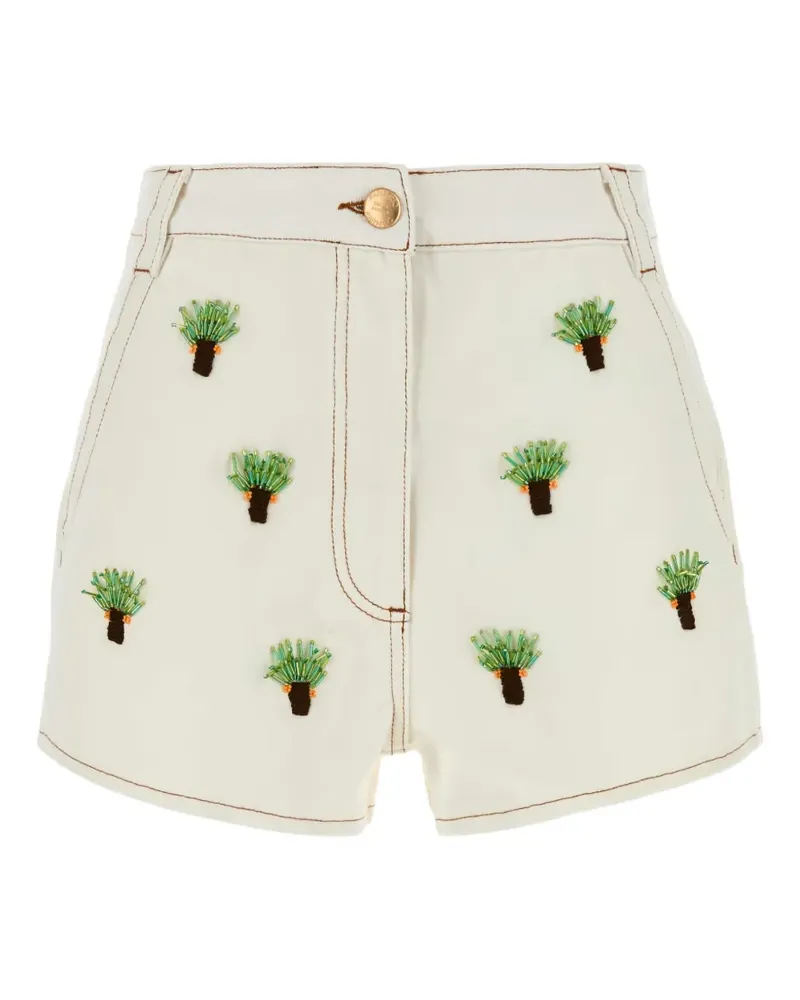 FARM Rio embroidered denim shorts - Weiß Weiß