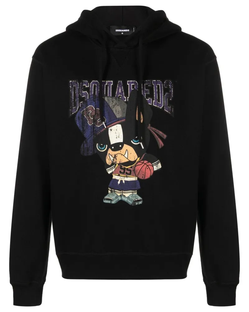 Dsquared2 Hoodie mit Logo-Print - Schwarz Schwarz