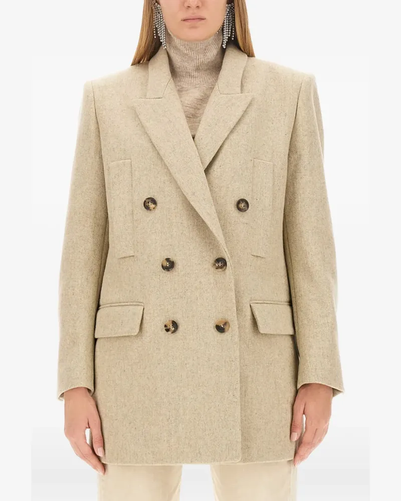 Isabel Marant Floyd double-breasted coat - Nude Nude