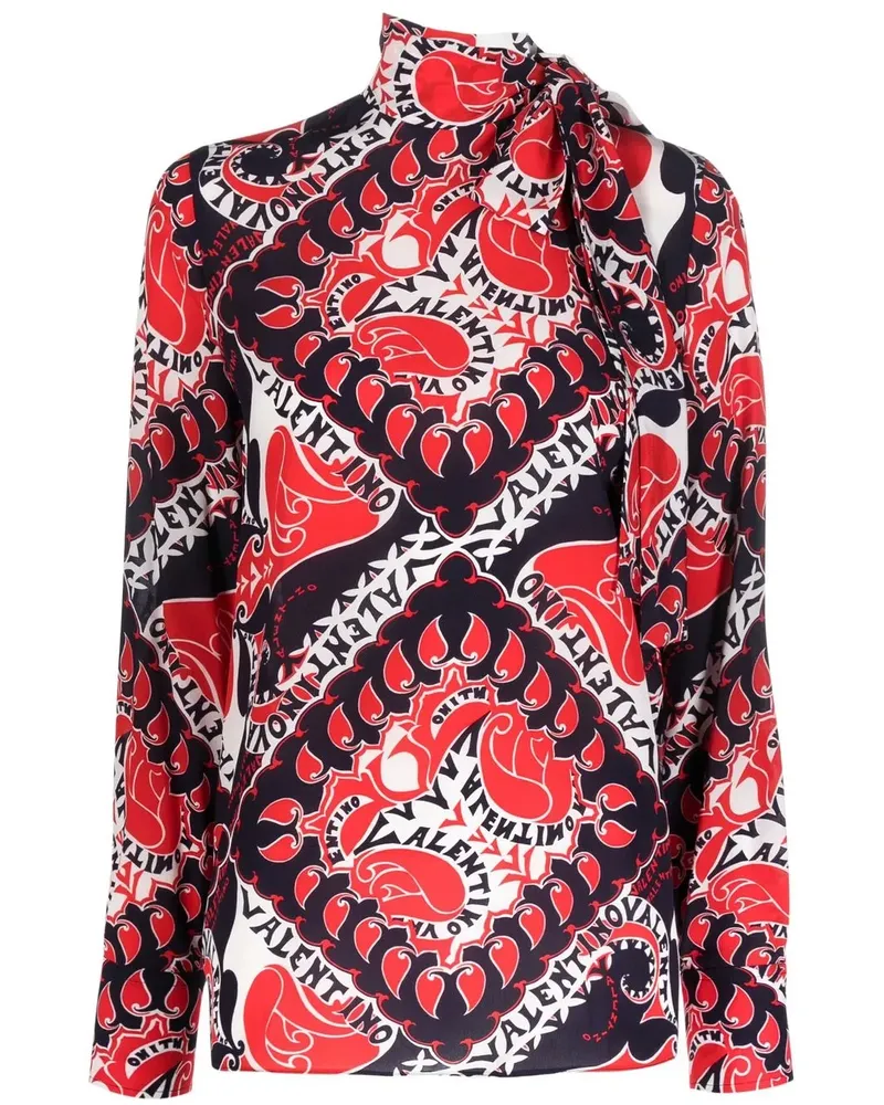 Valentino Garavani Bluse mit grafischem Print - Blau Blau