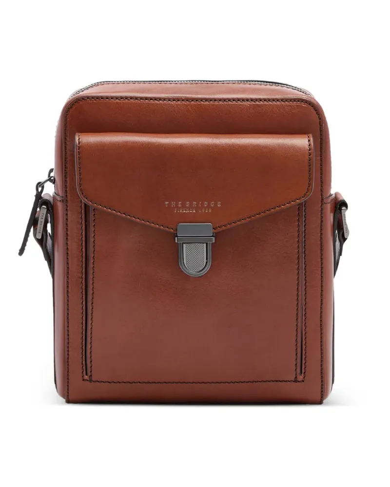 The Bridge leather front-pocket messenger bag - Braun Braun