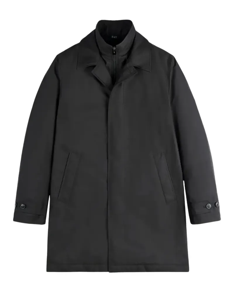 Fay Morning button-fastening layered-neck coat - Schwarz Schwarz