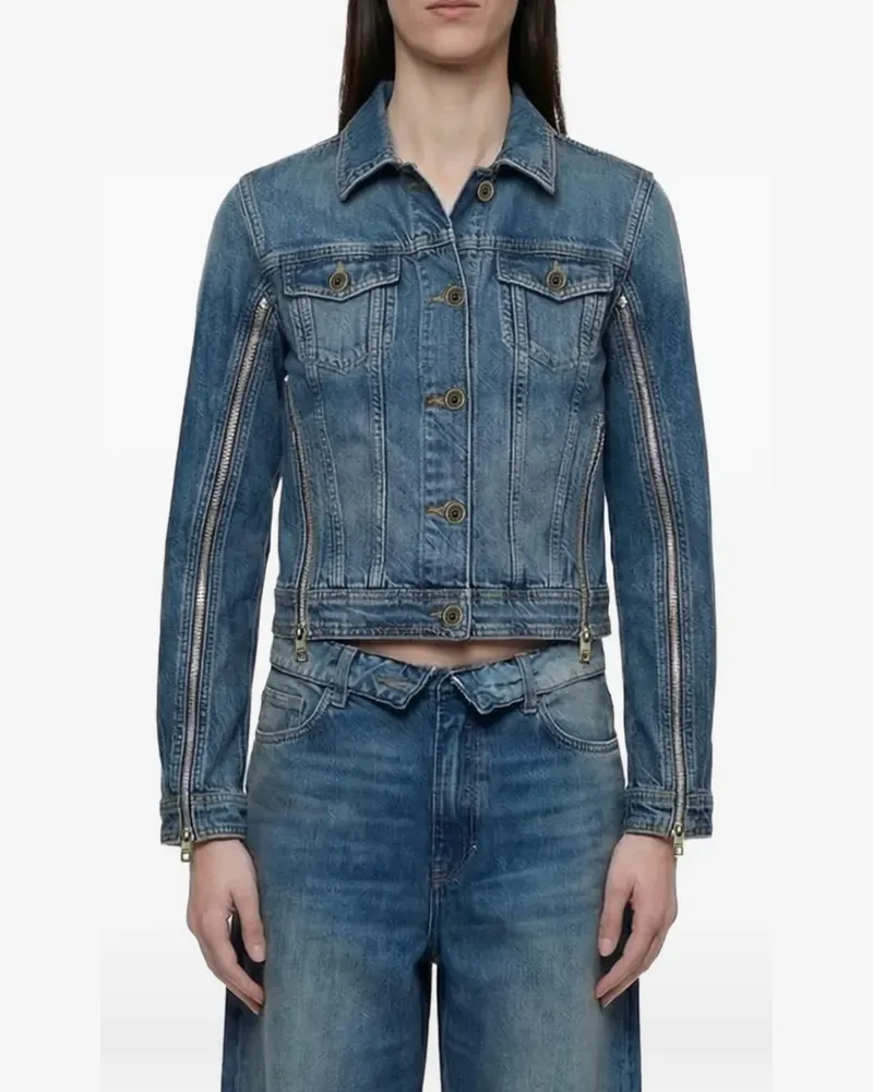 Liu Jo zip-detail denim jacket - Blau Blau
