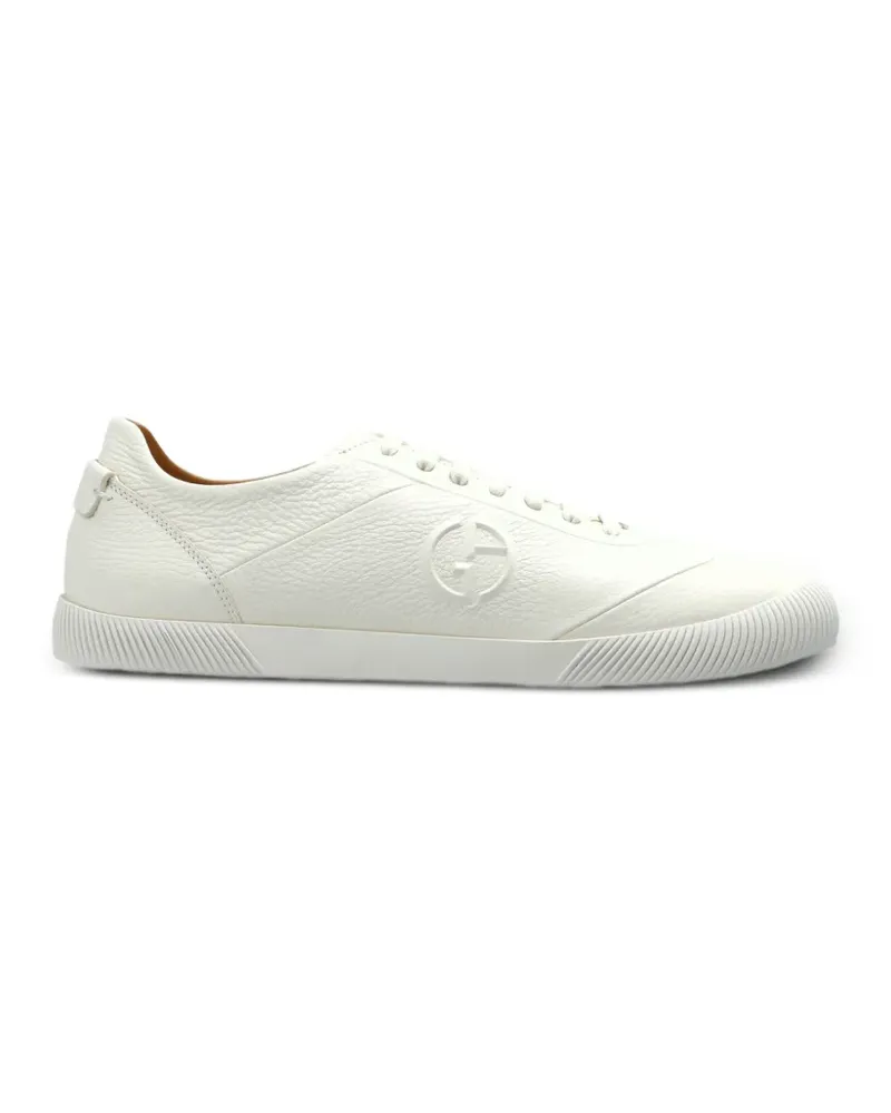 Giorgio Armani Sneakers mit Logo-Prägung - Weiß Weiß