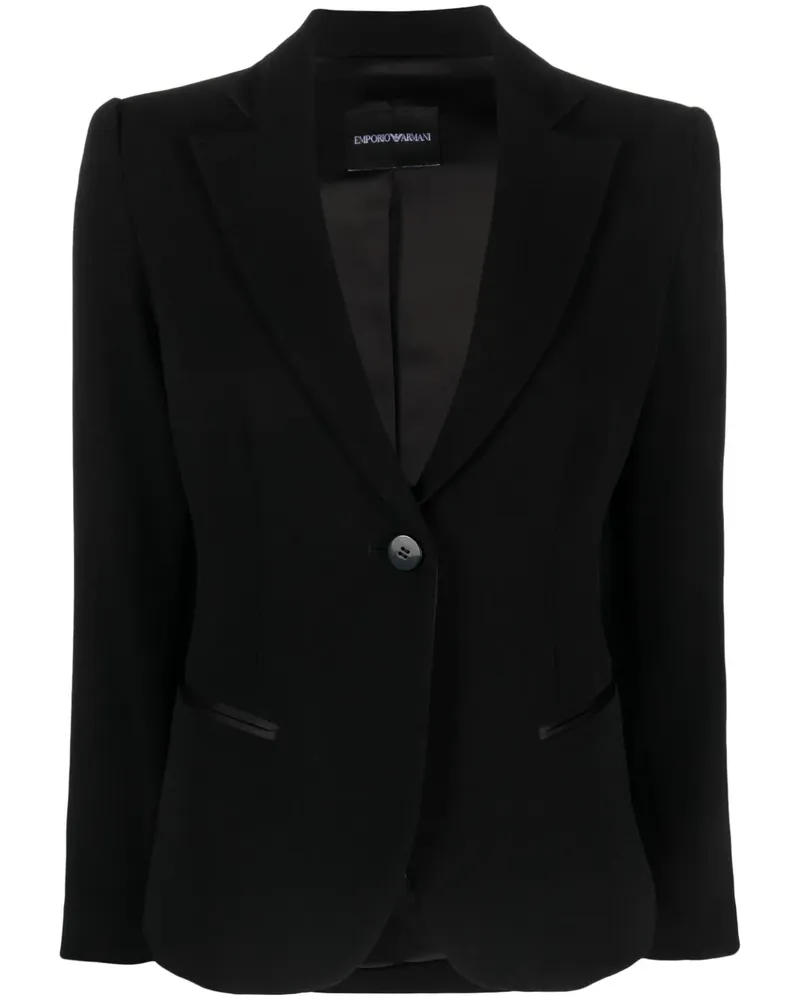 Emporio Armani Blazer mit Satinborten - Schwarz Schwarz