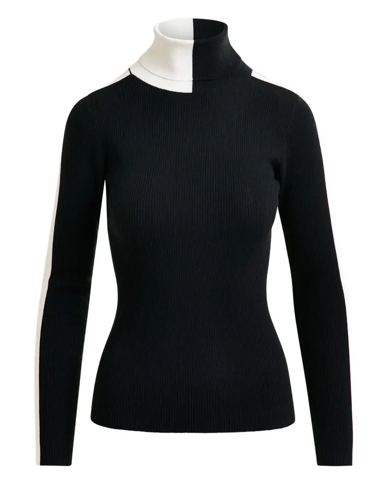 Essentiel Rollkragenpullover mit Streifendetail - Schwarz Schwarz