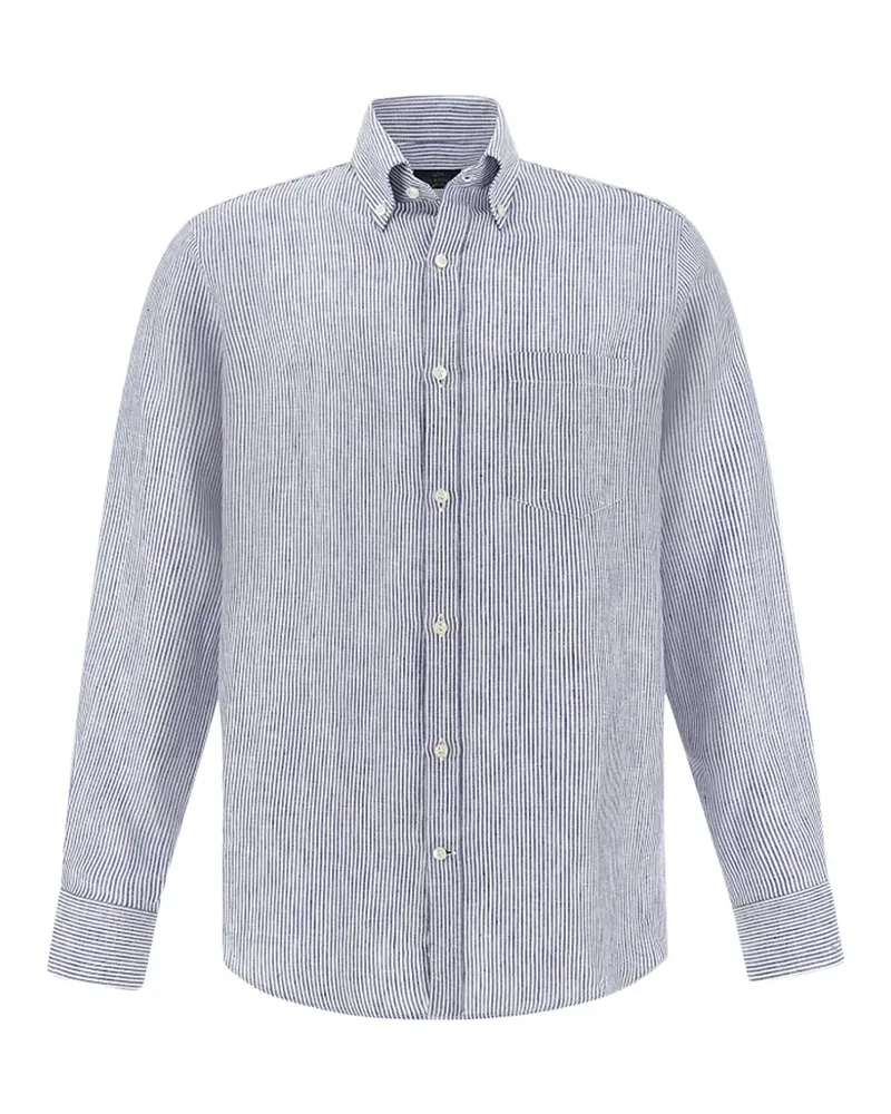 Paul & Shark striped-pattern linen shirt - Blau Blau