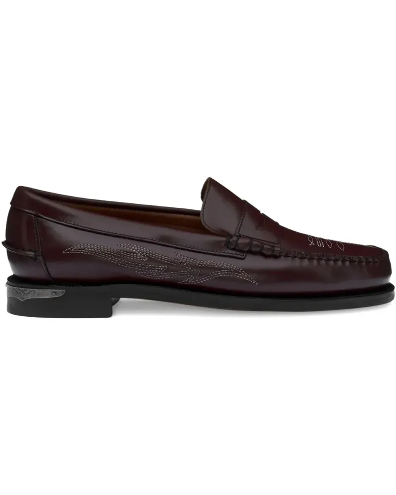 Sebago Dan El Paso embroidered penny loafers - Braun Braun