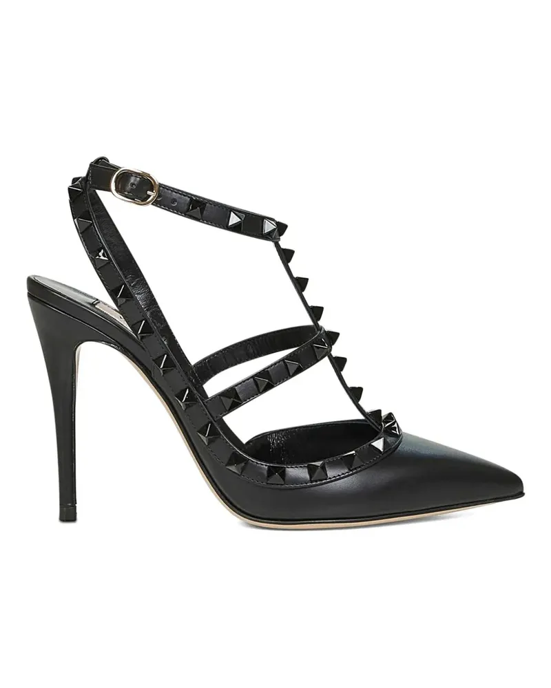Valentino Garavani Rockstud Pumps mit Riemen 100mm - Schwarz Schwarz