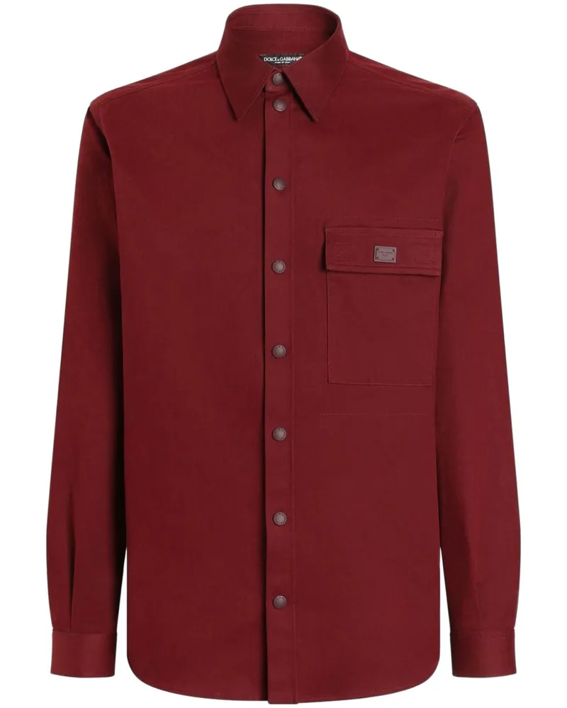 Dolce & Gabbana Hemd mit Logo-Schild - Rot Rot