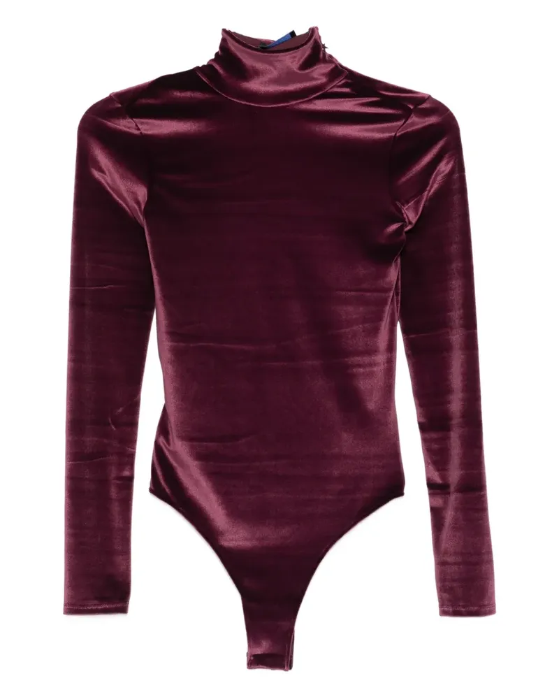 Thierry Mugler Body mit Stehkragen - Rot Rot