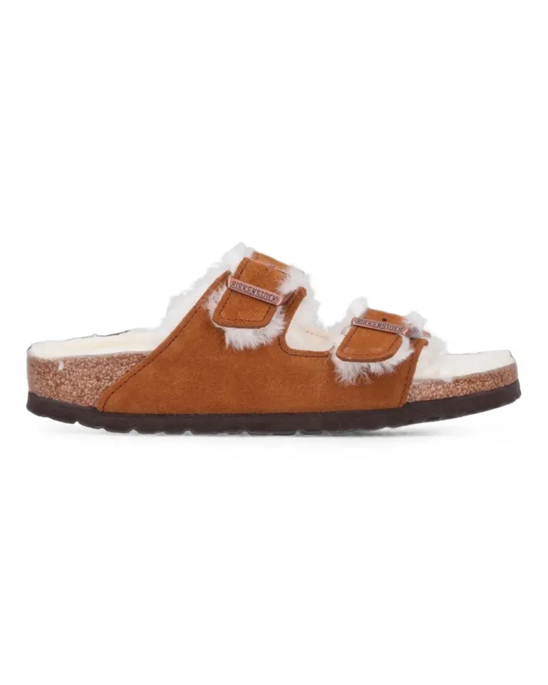 Birkenstock Arizona Wildledersandalen mit Shearling-Futter - Braun Braun