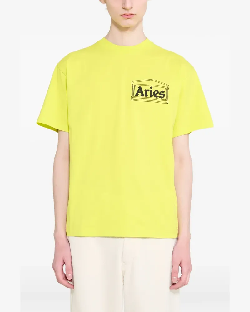 Aries logo-print T-shirt - Gelb Gelb