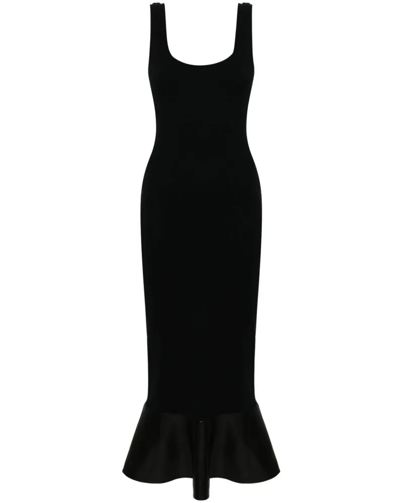Nanushka Geripptes Jersey-Midikleid - Schwarz Schwarz