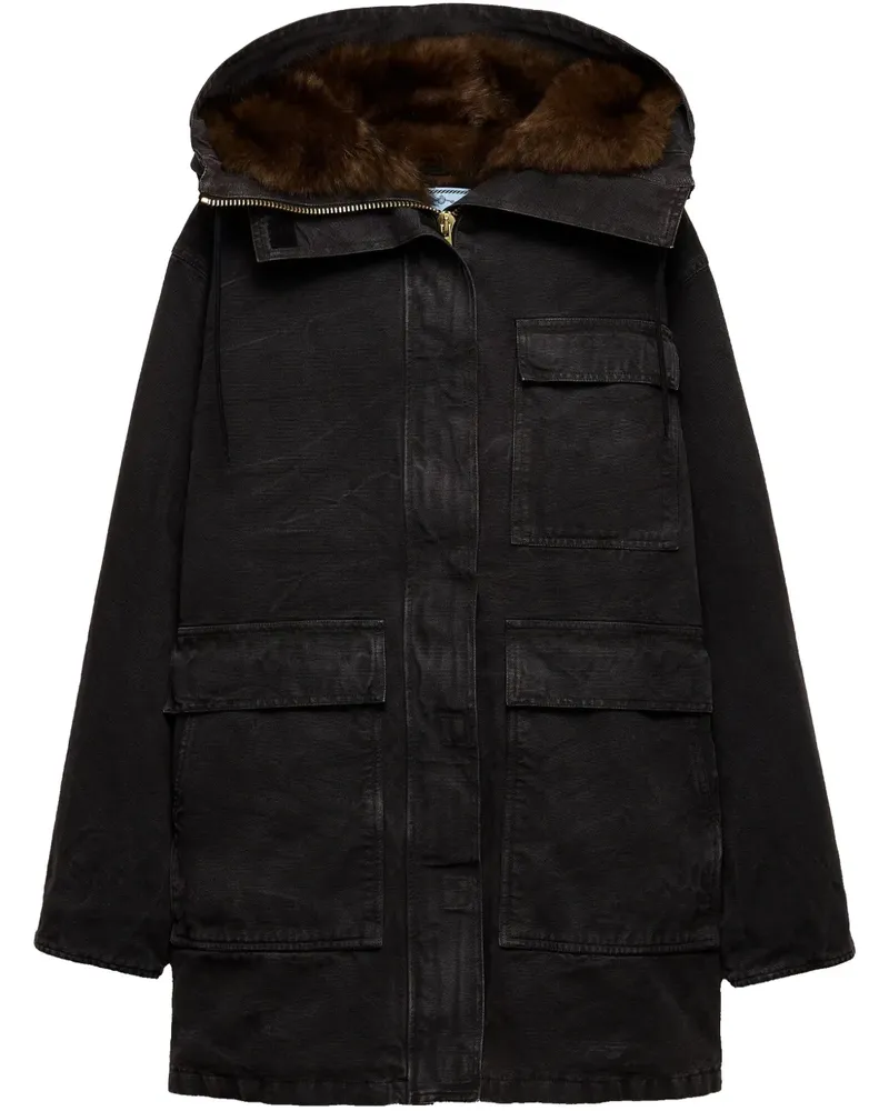 Prada Mantel aus Canvas - Schwarz Schwarz