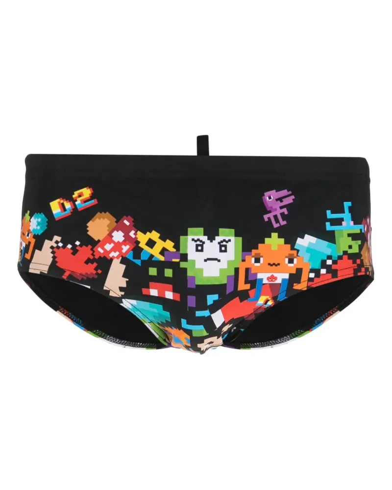 Dsquared2 x Pac-Man Slip mit Logo-Print - Schwarz Schwarz