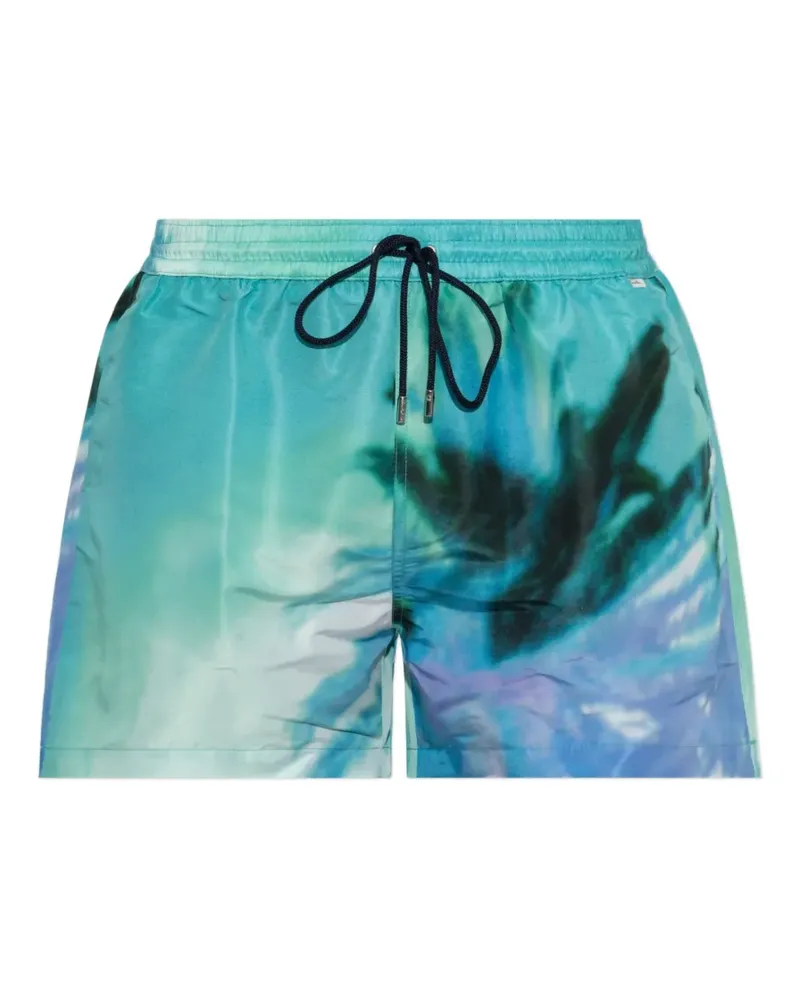 Paul Smith photographic-print drawstring swim shorts - Grün Grün
