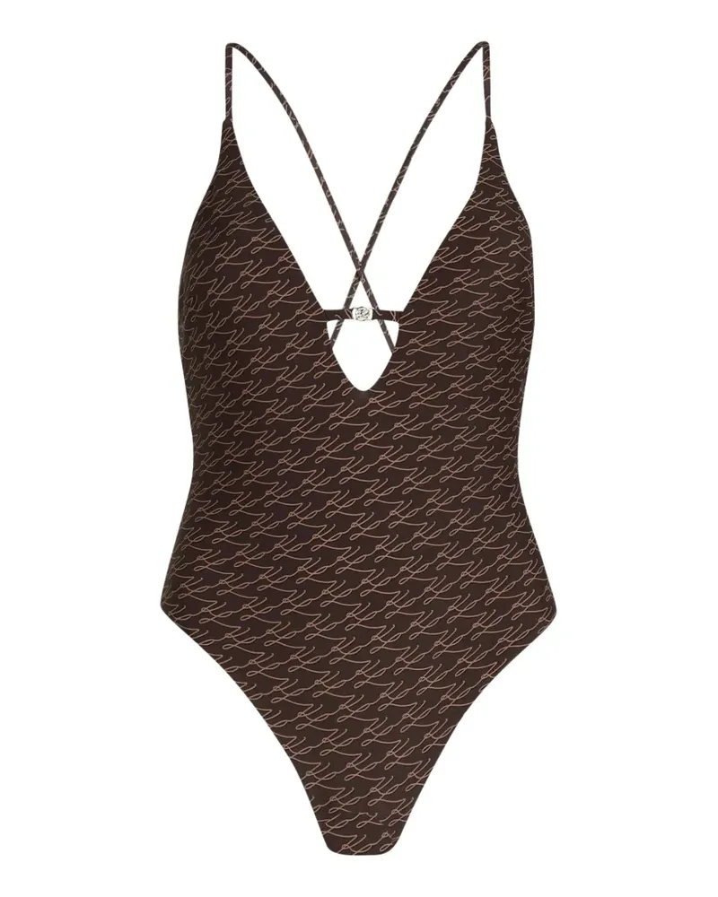 Karl Lagerfeld Badeanzug mit Cut-Outs - Violett Violett
