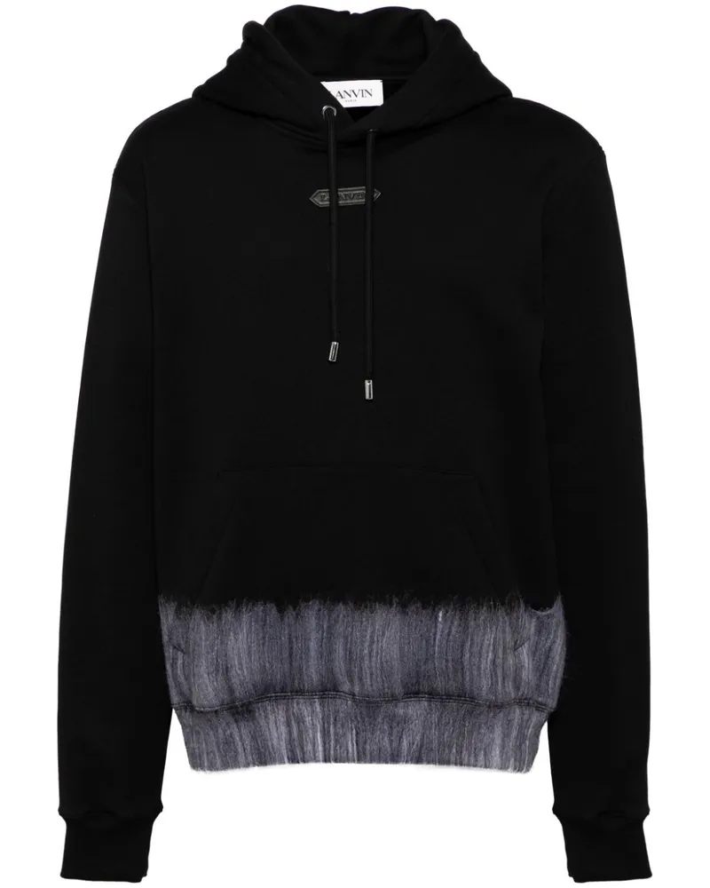 Lanvin Hoodie mit Logo-Patch - Schwarz Schwarz