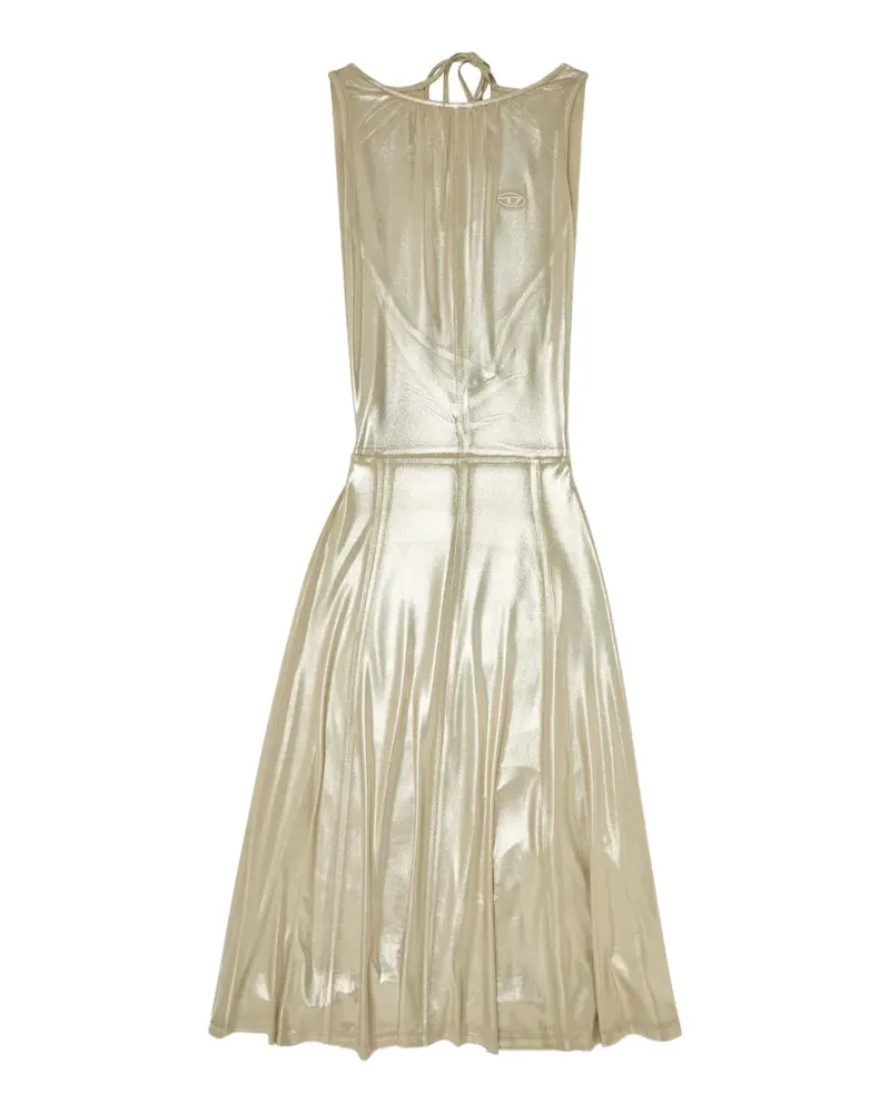 Diesel fluid metallic midi dress with open back - Gold Gold