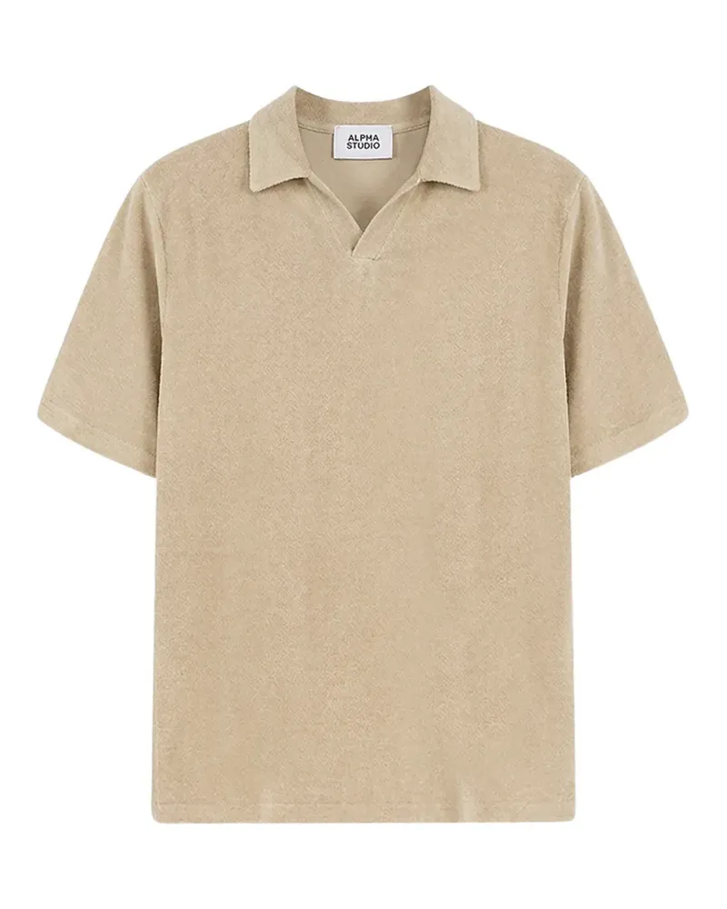 Alpha Studio T-Shirt mit V-Ausschnitt - Nude Nude