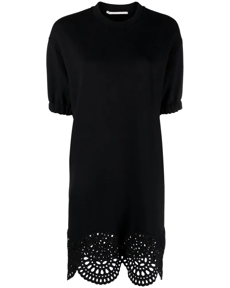 Stella McCartney T-Shirtkleid mit Lochstickerei - Schwarz Schwarz