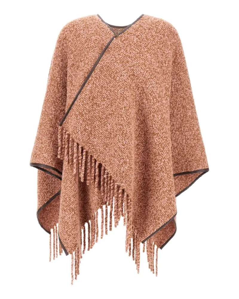 Herno Poncho mit Fransen - Rosa Rosa