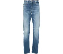 Ausgeblichene Slim-Fit-Jeans - Blau