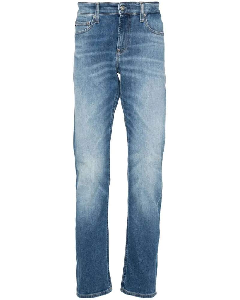 Calvin Klein Ausgeblichene Slim-Fit-Jeans - Blau Blau