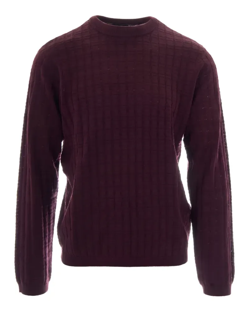 Emporio Armani Pullover mit Waffelstrick-Muster - Violett Violett