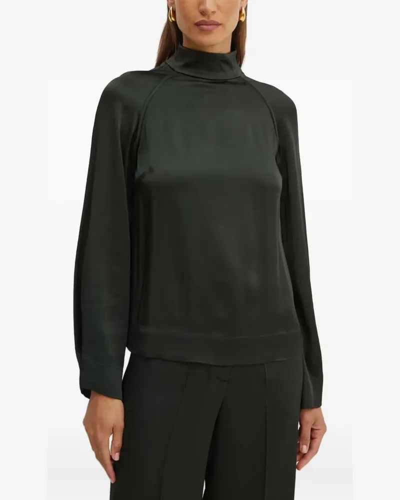 Liviana Conti Stehkragen-Bluse mit Raglanärmeln - Schwarz Schwarz
