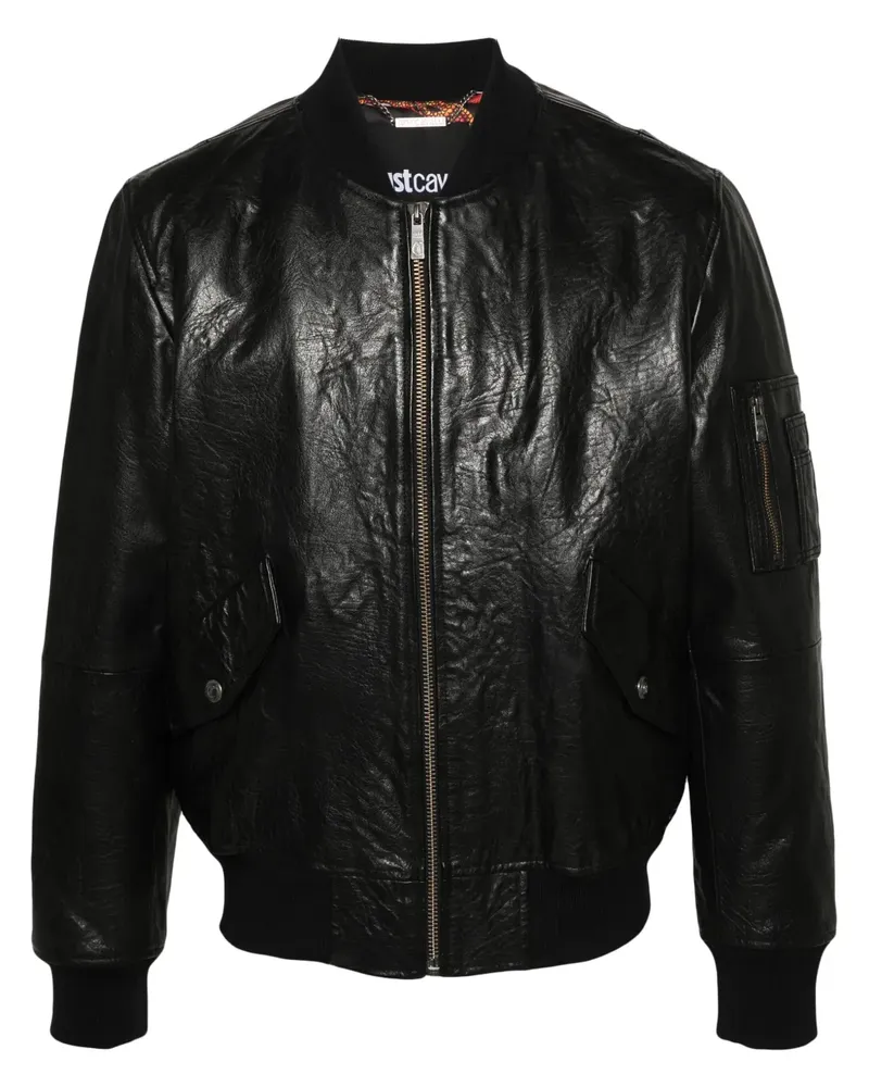 Just Cavalli Bomberjacke aus Leder - Schwarz Schwarz