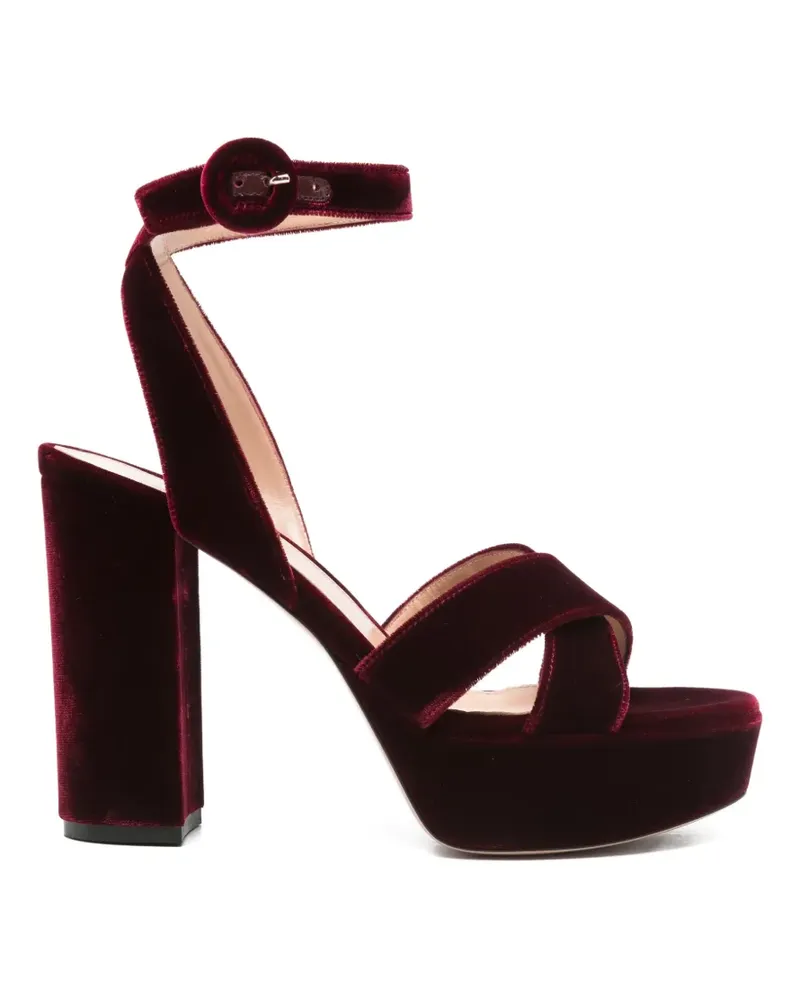 Gianvito Rossi criss-cross-strap heeled sandals - Rot Rot