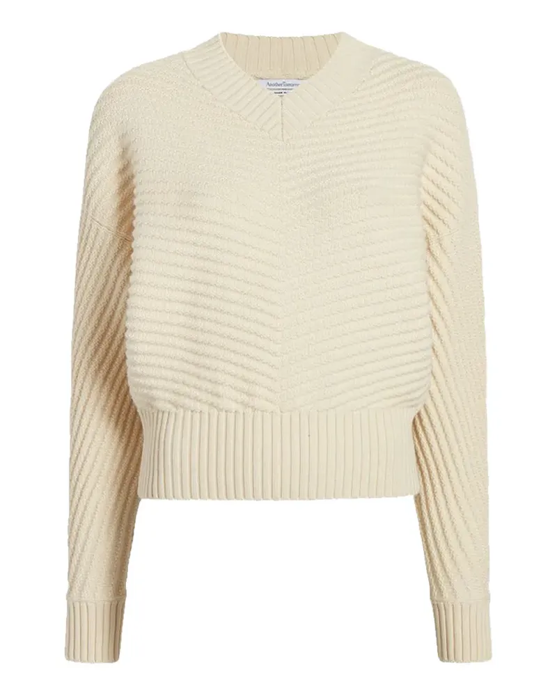 Another Tomorrow ribbed-knit dolman-sleeve sweater - Nude Nude