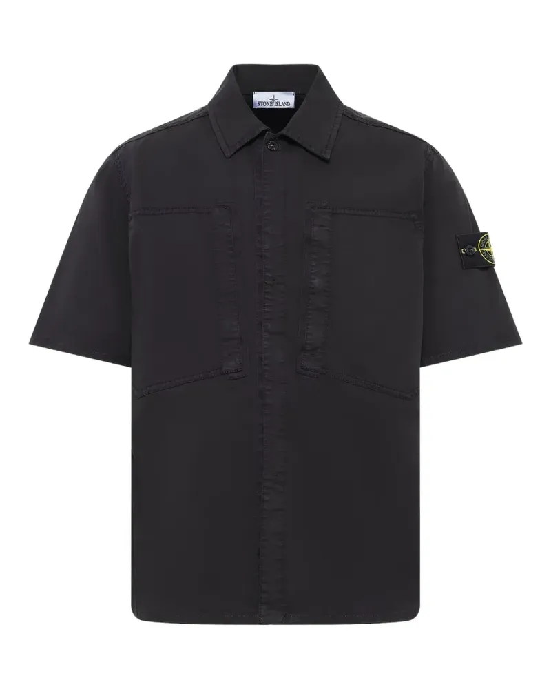 Stone Island stretch organic cotton twill shirt - Schwarz Schwarz