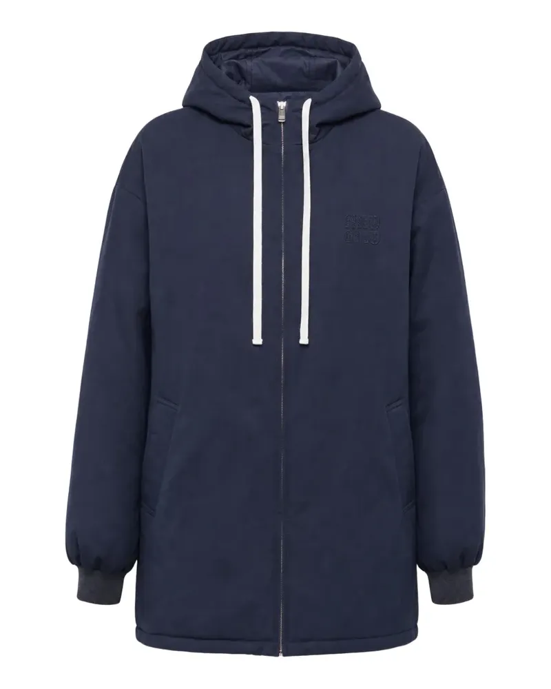 Miu Miu Daunenjacke aus Gabardine - Blau Blau