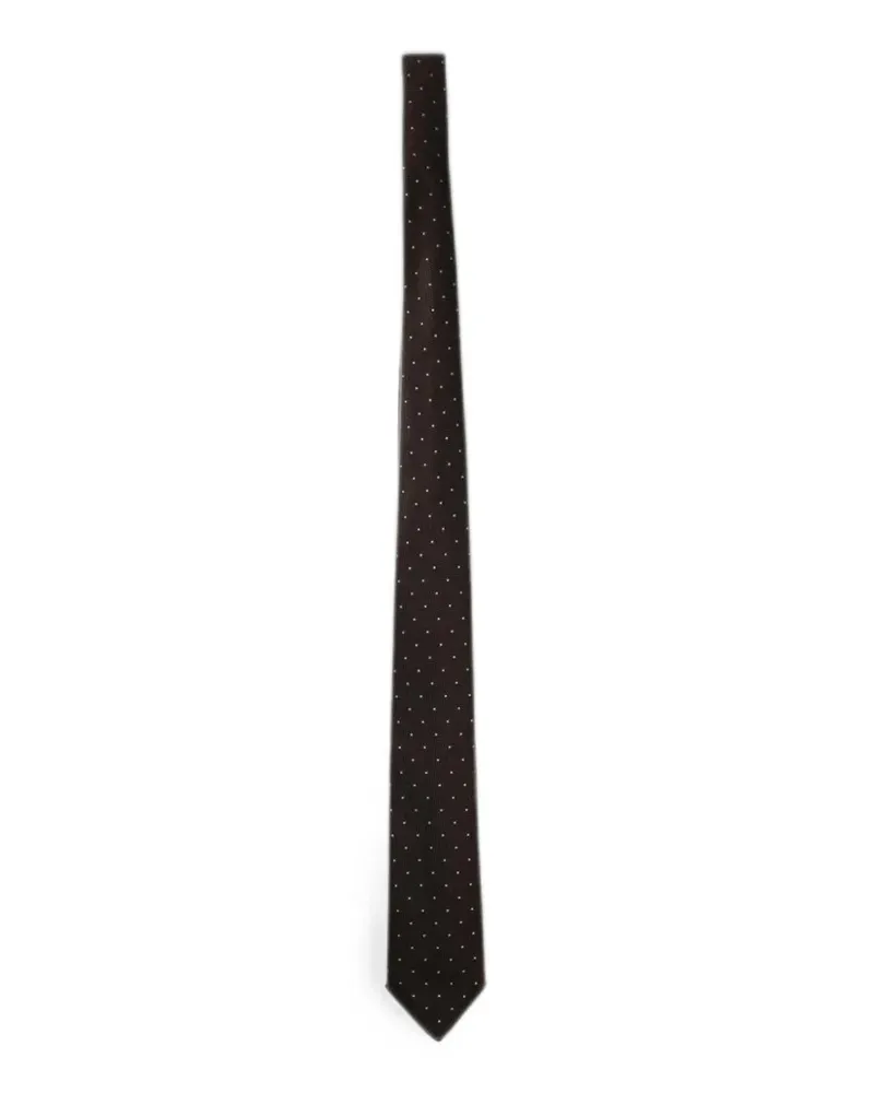 Emporio Armani polka-dot pattern silk tie - Braun Braun